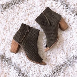 TOMS Majorca Perforated Peep Toe Ankle Boots